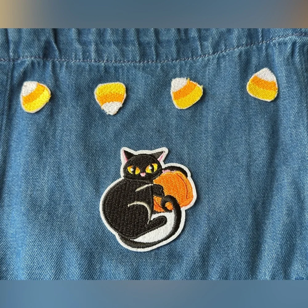 Crewcuts Denim Halloween Jumper Dress size 4